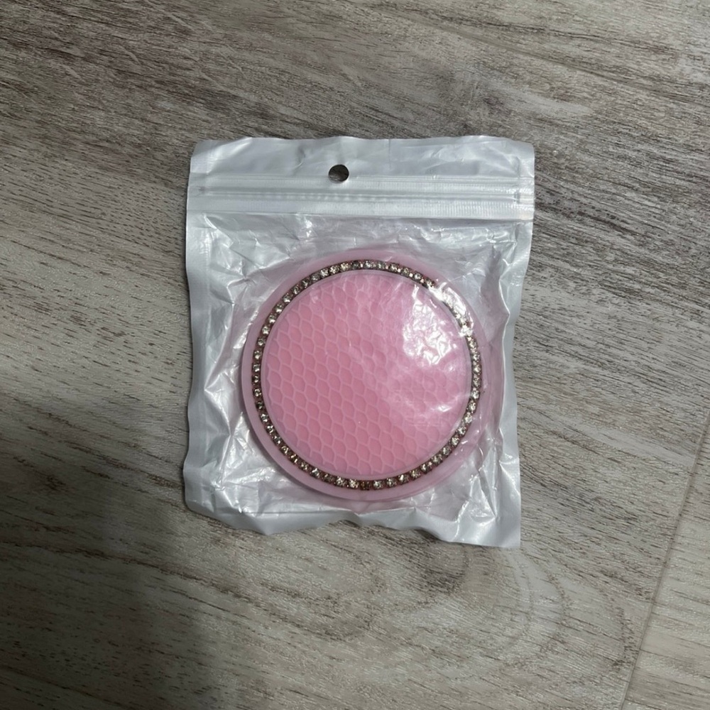 Pink Rhinestone rubber coasters